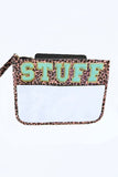 "Snacks/Stuff" Chenille Bag