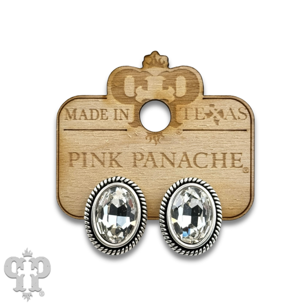 Oval crystal Earring