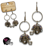Football helmet Game Day earring with Austrian crystals