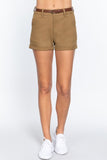 Twill Belted Shorts