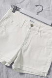 Cuffed White Denim Shorts