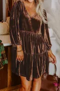 Chicory Velvet Tiered Mini Dress