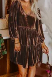 Chicory Velvet Tiered Mini Dress