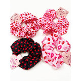 Heart Pattern Jumbo Size Hair Scrunchies