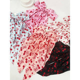 Cherry Bow Print Hair Clips