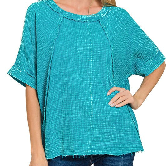 Gauze Raglan Sleeve Shirt