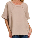 Gauze Raglan Sleeve Shirt