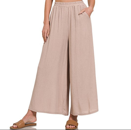 Crinkle Pants With Pockets