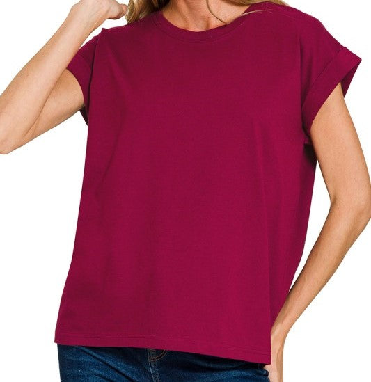Round Neck Folded T-shirt