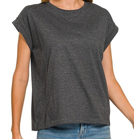 Round Neck Folded T-shirt