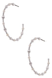 Cream Pearl Hoop Earrings