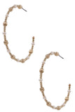 Cream Pearl Hoop Earrings