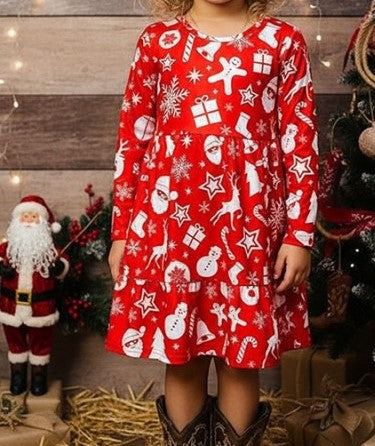 Christmas Print Dress