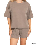 Raised Rib Short Sleeve Tee &amp; Short Pants Set