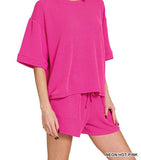 Raised Rib Short Sleeve Tee &amp; Short Pants Set