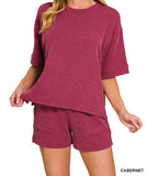 Raised Rib Short Sleeve Tee &amp; Short Pants Set