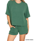 Raised Rib Short Sleeve Tee &amp; Short Pants Set