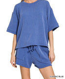 Raised Rib Short Sleeve Tee &amp; Short Pants Set
