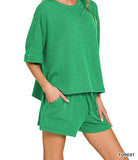 Raised Rib Short Sleeve Tee &amp; Short Pants Set