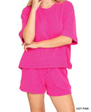 Raised Rib Short Sleeve Tee &amp; Short Pants Set
