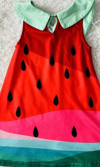 Watermelon Girls Dress With Bag