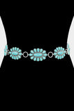 Boho Western Turquoise Stone Concho Chain Belt
