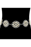 Boho Western Stone Concho Chain Belt