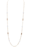 Textured Necklace With Pearl & Stone Accents