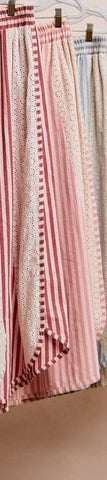 Eyelet Side Wide Leg Pants