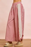 Eyelet Side Wide Leg Pants