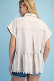 Linen Peplum Blouse