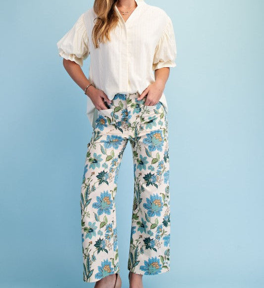 "Blues" Floral Bottoms