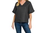 "The L" V Neck Linen Top