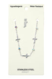 Cross Charm Stone Station Anklet