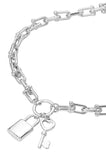 Chunky Metal Padlock Key Industrial Chain Necklace