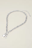 Chunky Metal Padlock Key Industrial Chain Necklace