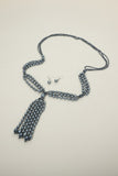 Pearl Beaded Tassel Long Necklace
