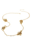 Abstract Metal Ball Station Paperclip Chain Long Necklace