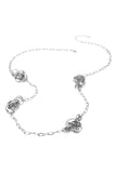 Abstract Metal Ball Station Paperclip Chain Long Necklace