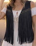 Western Studded Fringe Vest