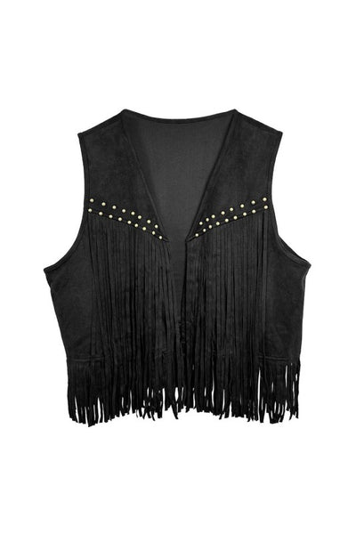 Western Studded Fringe Vest