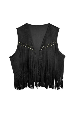 Western Studded Fringe Vest