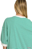 Striped Rib Banded Pullover