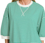 Striped Rib Banded Pullover