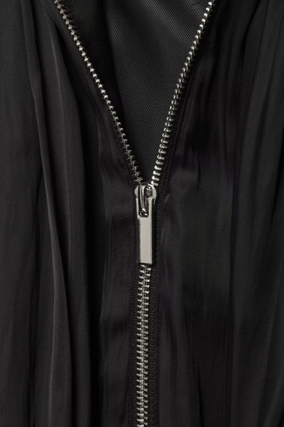 Pleated Batwing Bomber Jacket