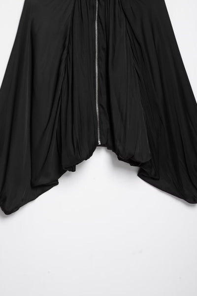 Pleated Batwing Bomber Jacket