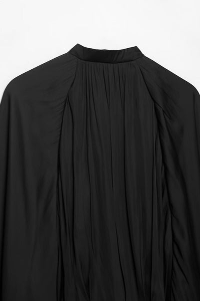 Pleated Batwing Bomber Jacket