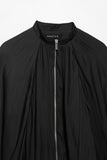 Pleated Batwing Bomber Jacket