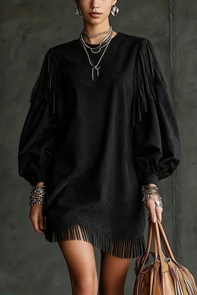Boho Tassel Mini Dress