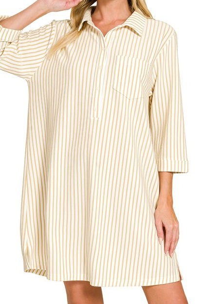 Collared Striped Dress